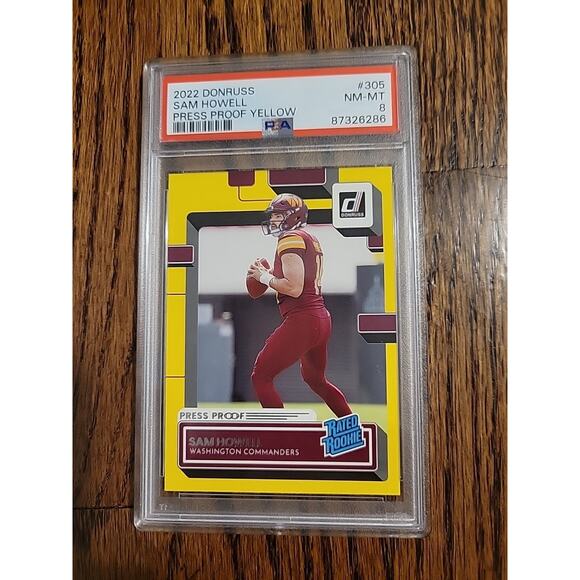2022 Donruss Press Proof Yellow #305 Sam Howell Rated Rookie PSA 8 NM-MT - Picture 1 of 2